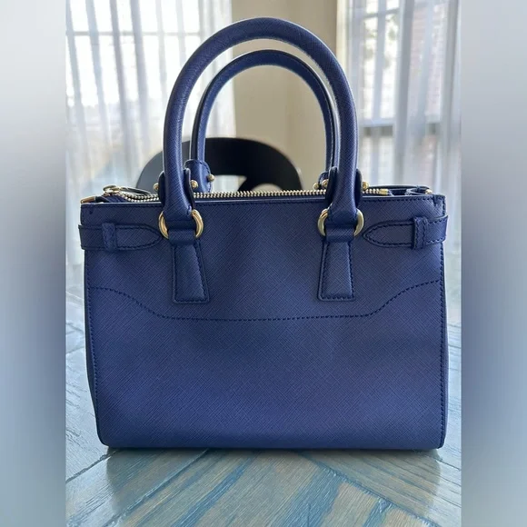 Salvatore Ferragamo Medium Blue Batik Leather Tote - Picture 2 of 16